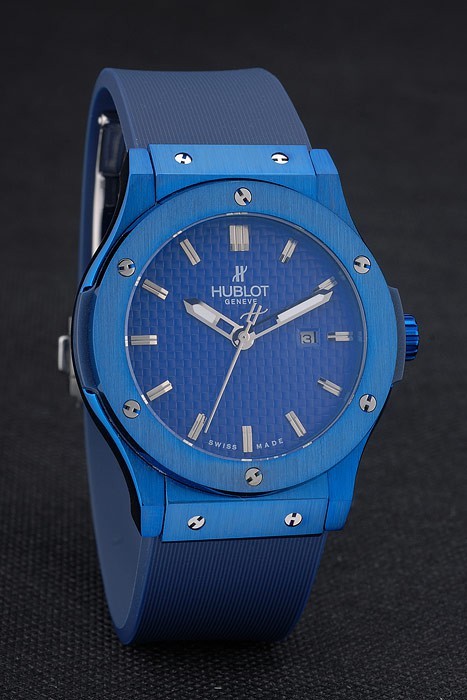 Hublot Big Bang Blau Kautschukband blau kariert Dial 80198