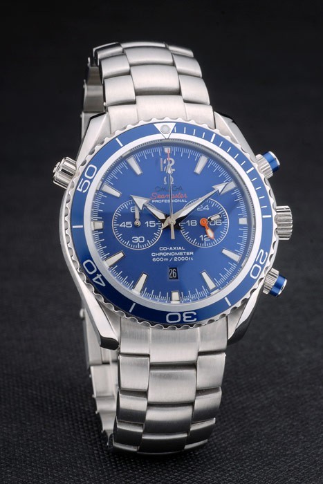 Omega Seamaster Planet Ocean Blue Tachymeter blaues Zifferblatt Edelstahl-Bügel-80239