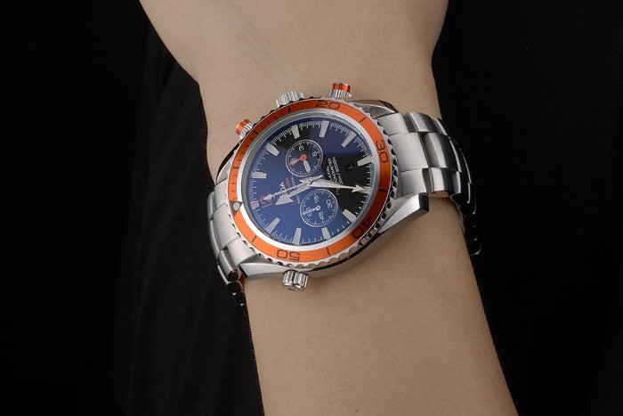 Omega Seamaster Planet Ocean orange Tachymeter Zifferblatt schwarz Edelstahl-Bügel-80241