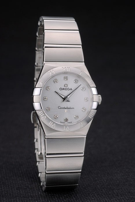 Swiss Lady Omega Constellation Edelstahl-Armband Silber 80290 Dial