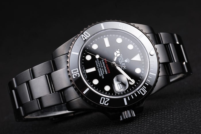 Schweizer Rolex Submariner Pro-Hunter Black Steel Strap Black Dial