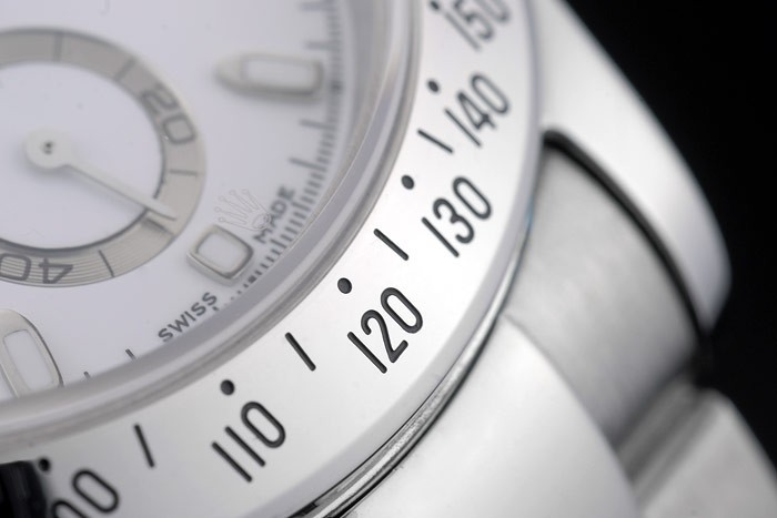 Schweizer Rolex Daytona Edelstahl-Armband weißen Zifferblatt 80297