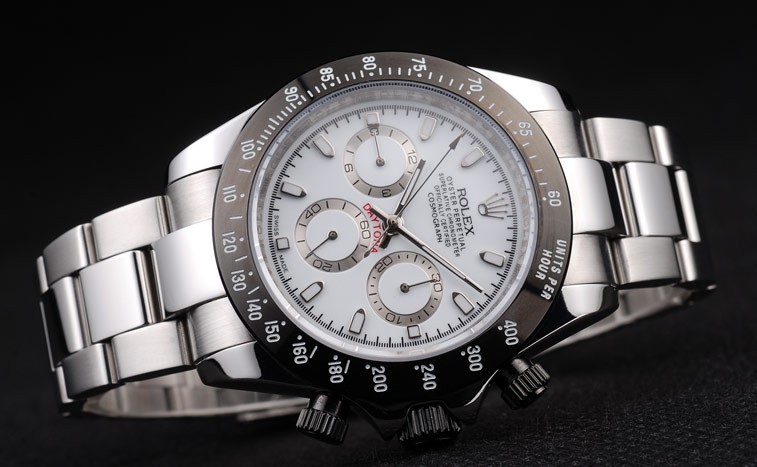 Rolex Daytona Edelstahl-Schwarz Enameled White Dial