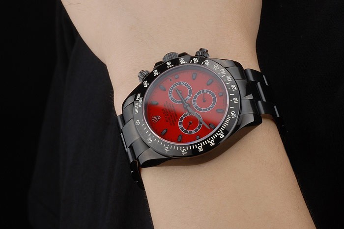 Rolex Daytona Schwarz Ion überzogenes Tachymeter-Schwarz-Edelstahl-Bügel-Rot Dial 80248
