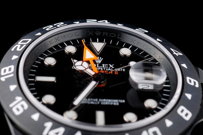 Rolex Explorer Schwarz Keramik-Lünette mit schwarzem Zifferblatt Tachymeter