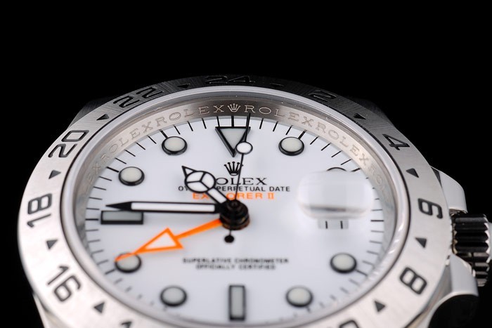 Rolex Explorer Edelstahl weißen Zifferblatt Tachymeter Lünette