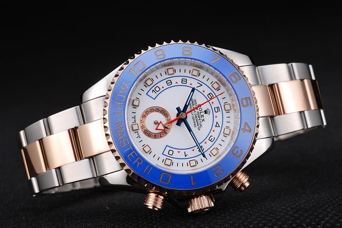 Rolex Yachtmaster Blau Keramik-Lünette weißen Zifferblatt Tachymeter